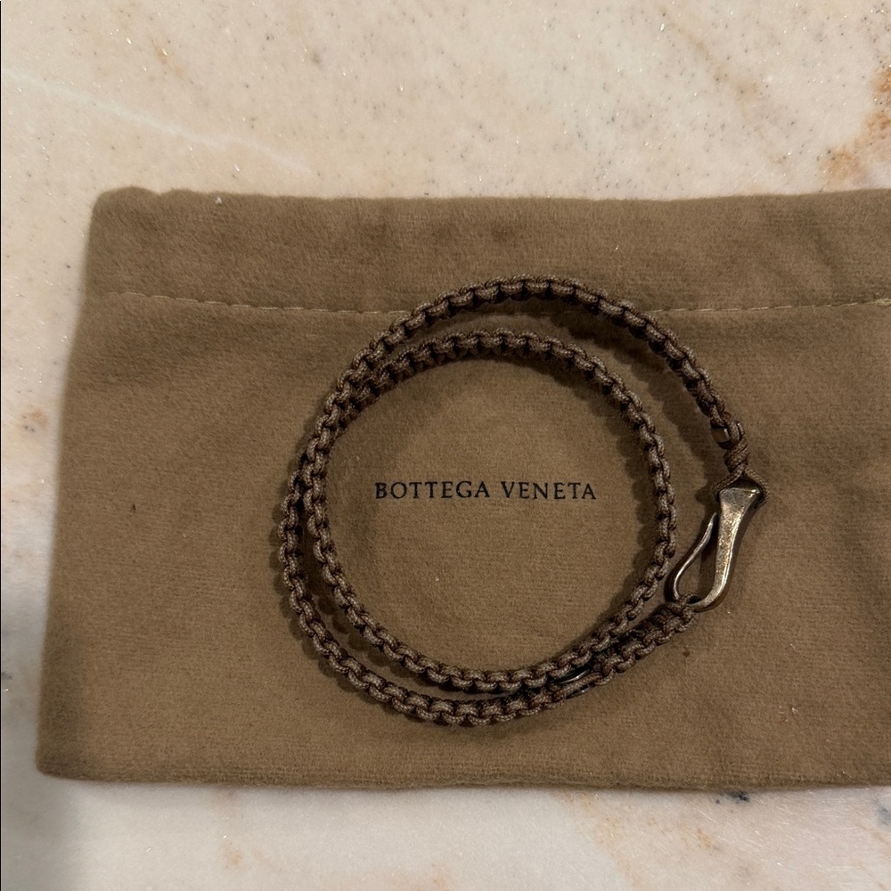 Bottega Veneta Dark Brown Woven Bracelet